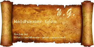 Waldhauser Géza névjegykártya