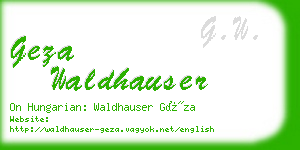 geza waldhauser business card